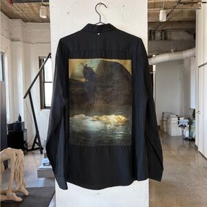 OAMC x Louvre Black Silk Button-Up Shirt XL NWOT